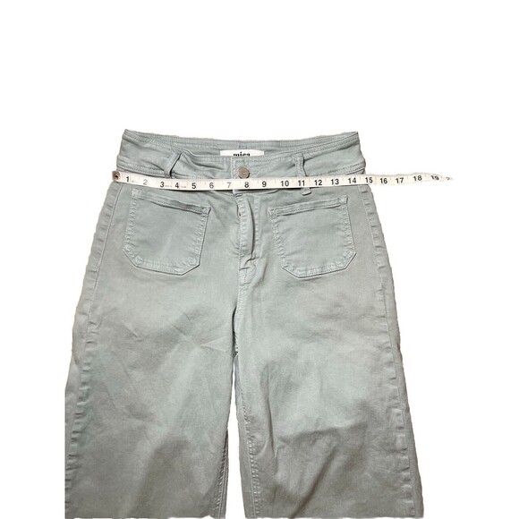 Mica Denim Buckle Super High Rise Cropped Wide Leg Stretch Pant 26 Mint Green - Picture 7 of 15